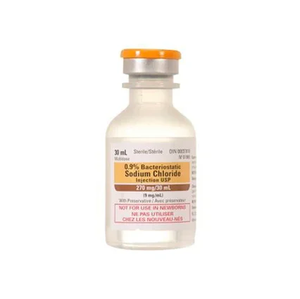 Sodium Chloride 0.9% Bacteriostatic Water with Preservative for Injection 30ml